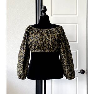 Olive Green Floral Maestra Crop Top